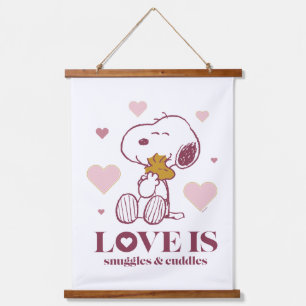 Snoopy & Woodstock - Liefde is Snuggles en Cuddles Hangend Wandkleed