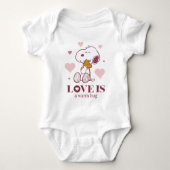 Snoopy & Woodstock - Liefde is Snuggles en Cuddles Romper (Voorkant)