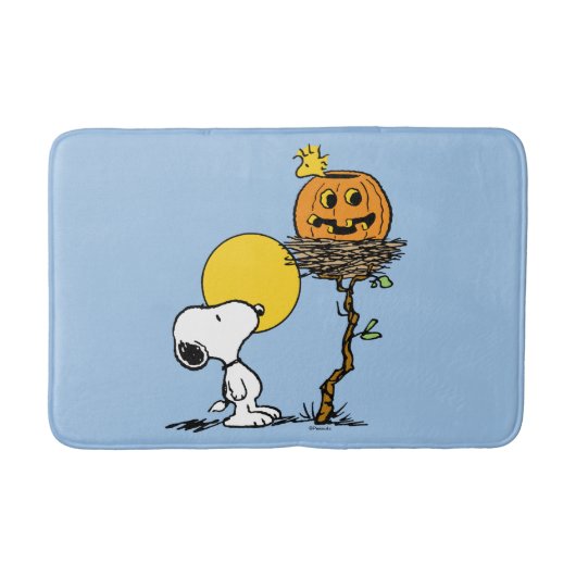Snoopy & Woodstock Nest met Jack O' Lantern Badmat (Voorkant)