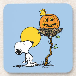 Snoopy & Woodstock Nest met Jack O' Lantern Bier Onderzetter