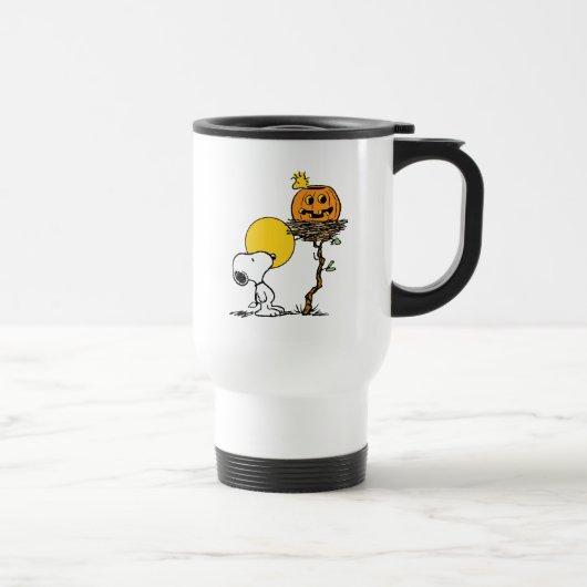 Snoopy & Woodstock Nest met Jack O' Lantern Reisbeker (Rechts)