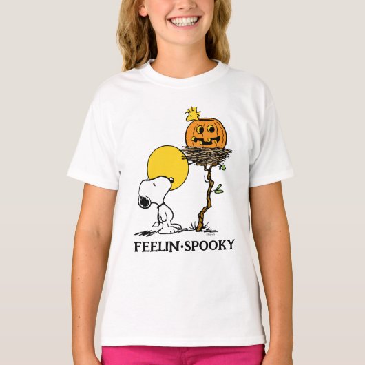Snoopy & Woodstock Nest met Jack O' Lantern T-shirt (Voorkant)