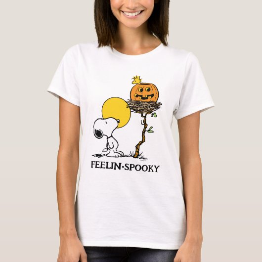 Snoopy & Woodstock Nest met Jack O' Lantern T-shirt (Voorkant)