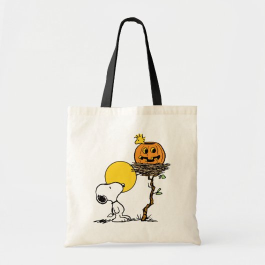 Snoopy & Woodstock Nest met Jack O' Lantern Tote Bag (Voorkant)