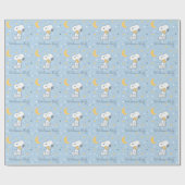 Snoopy & Woodstock | Over the Moon Baby Shower Wra Cadeaupapier (Vlak)