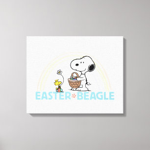Snoopy & Woodstock - Paasbeagle Canvas Afdruk