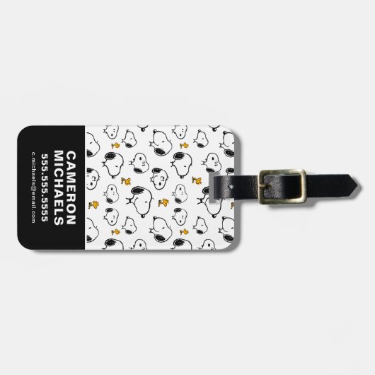 Snoopy & Woodstock Pattern Bagagelabel (Voorkant horizontaal)