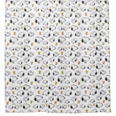 Snoopy & Woodstock Pattern Douchegordijn (Voorkant)