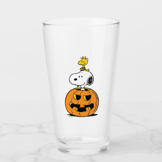 Snoopy & Woodstock Pumpkin Glas (Voorkant)