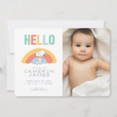 Snoopy & Woodstock Rainbow Faire-part de naissance (Devant)