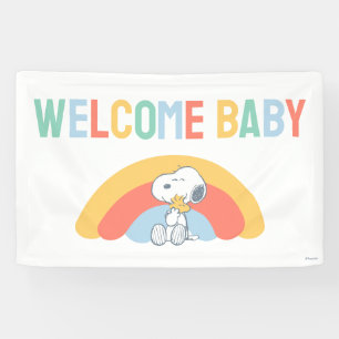 Snoopy & Woodstock Regenboog Baby Shower Spandoek