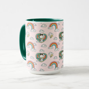 Snoopy & Woodstock Regenboog Hart Patroon Mok