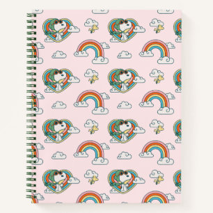 Snoopy & Woodstock Regenboog Hart Patroon Notitieboek