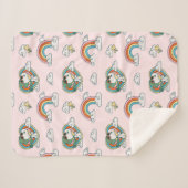 Snoopy & Woodstock Regenboog Hart Patroon Sherpa Deken (Voorkant (horizontaal))