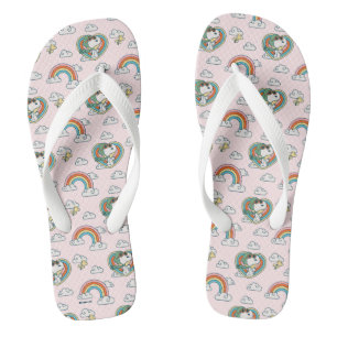 Snoopy & Woodstock Regenboog Hart Patroon Teenslippers