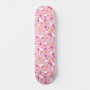 Snoopy & Woodstock Roze Hearts Patroon Skateboard