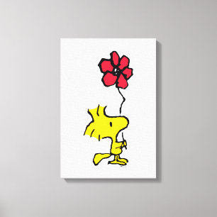 Snoopy, zo zoet bloempatroon canvas afdruk