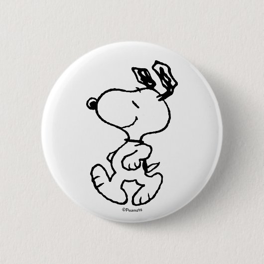 Snoopy, zo zoet bloempatroon ronde button 5,7 cm (Voorkant)
