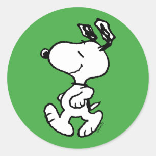 Snoopy, zo zoet bloempatroon ronde sticker