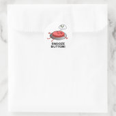Snooze Button Funny Sleeping Pun Ronde Sticker (Tas)