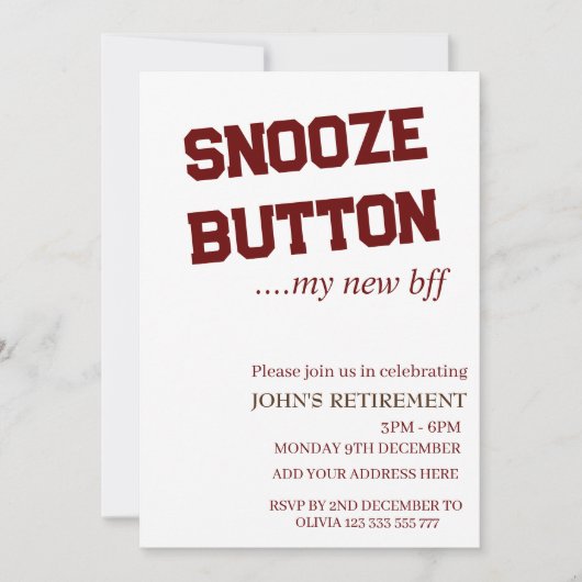 Snooze Button Mijn Nieuwe BFF Custom Fun Pensioen Kaart (Voorkant)