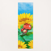 Snoozy ladybug zonnebloemen yoga mat (Voorkant)