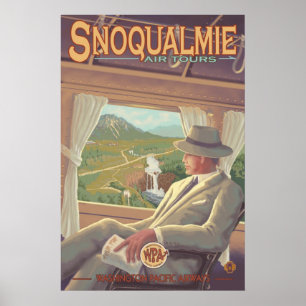 Snoqualmie-Herfsten door de lucht, Washington Trav Poster