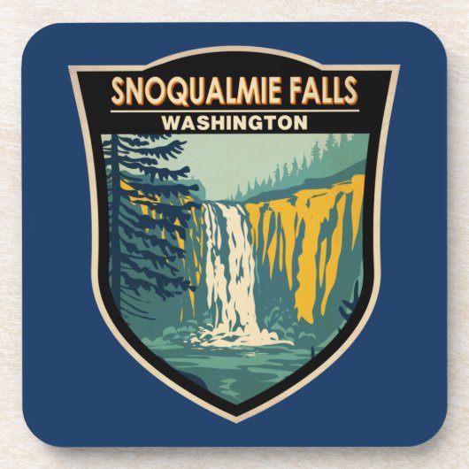 Snoqualmie Herfsten Washington Waterfall Bier Onderzetter (Voorkant)