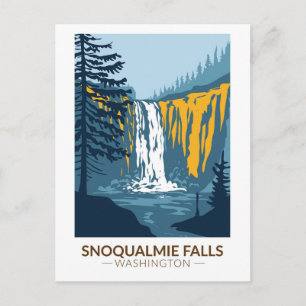 Snoqualmie Herfsten Washington Waterfall  Briefkaart