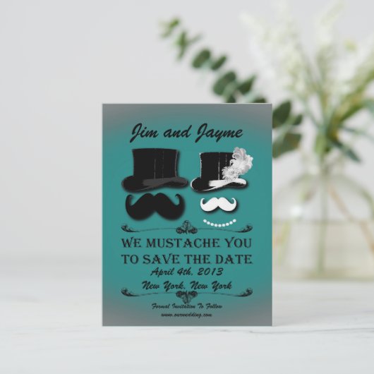 snor Bewaar de datum Aankondigingskaart (Staand voorkant)