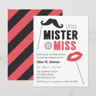 Snor Lips Props Geslacht Reveal Baby shower Kaart