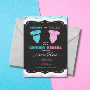 Snor of wimpers Roze Blauw Geslacht Onthullen Kaart