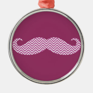 Snor Radiant Orchid Paarse Chevron Pattern Fun Metalen Ornament