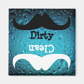 Snor Schoon vuile blauwe water drop vaatwasser Magneet (Voorkant)