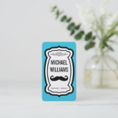 Snor / Strepen (blauw) Visitekaartje (Staand voorkant)