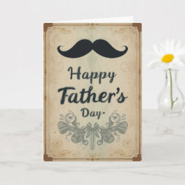  snor vaders dag retro stijl kaart