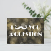 Snorbaard Bash Vraag Bokeh Lichten Uitnodigingen (Staand voorkant)