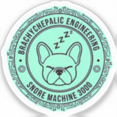 Snore Machine 3000 French Bulldog Tech Funny Dog Sticker (Voorkant)