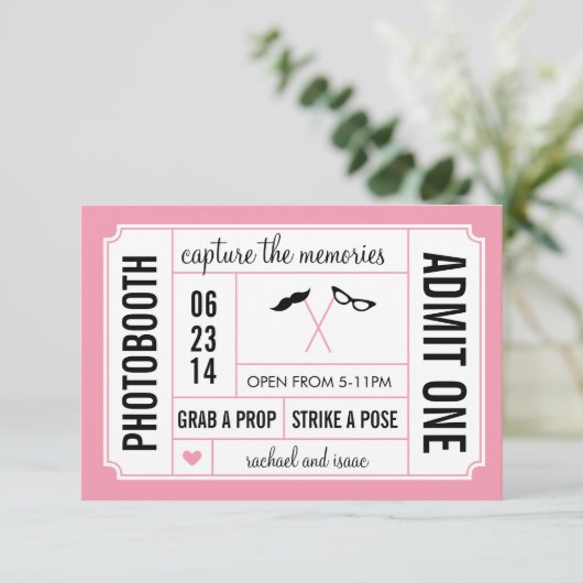 Snorhaar en Bril Rekwisieten Photobooth Ticket (Staand voorkant)