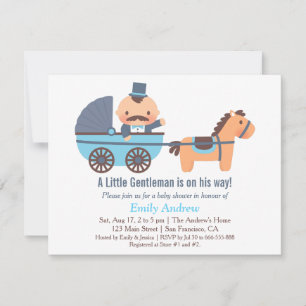 Snorhaar Heren Baby Jongen Shower Uitnodigingen