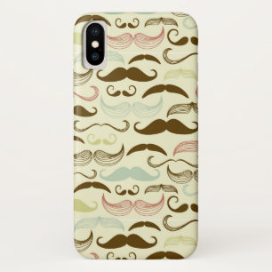Snorhaar patroon, retro stijl 4 iPhone x hoesje
