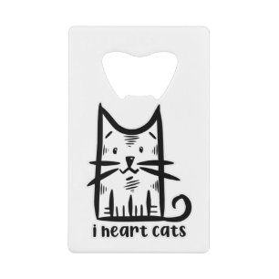 Snorharen Kat, ik hou van katten Kredietkaart Flessenopener