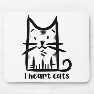 Snorharen Kat, ik hou van katten Muismat