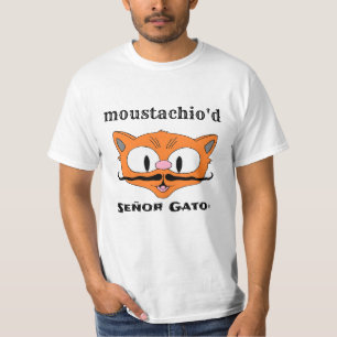 Snorharige Humoristische Cartoon Snor Kater T-shirt