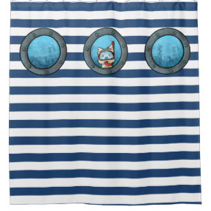 Snorkel Cairn Porthole Zeevaart Douchegordijn