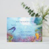 Snorkel Couple Reply Card RSVP Kaartje (Staand voorkant)
