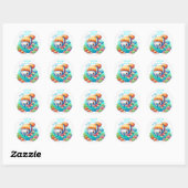 Snorkel junkie gal ronde sticker (Vel)