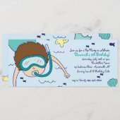 Snorkel Kind Pool Party Invitation Kaart (Voorkant / Achterkant)