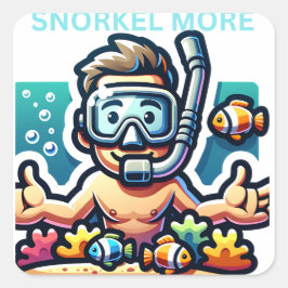 Snorkel More Vierkante Sticker