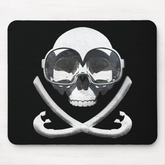 Snorkelen en Scuba Diving Pirate Skull Flag Muismat (Voorkant)